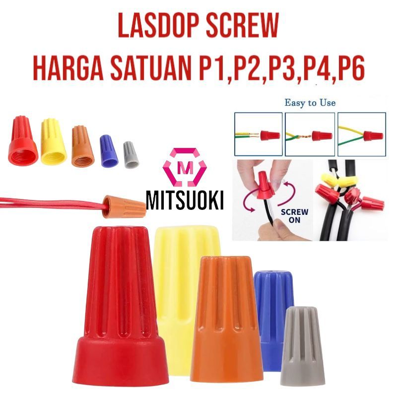 1 PCS LASDOP SCREW PUTAR/LASDOP ABU/LASDOP BIRU/LASDOP KUNING/LASDOP ORANGE/LASDOP MERAH