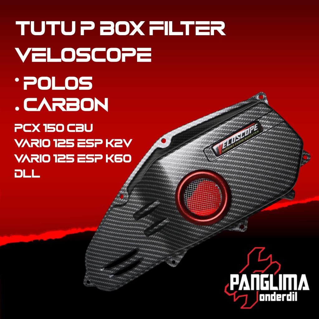 Tutup Box Filter Veloscope Airblade Slim Vario Techno 125 Helm In eSP New LED All Series 150 2015-20