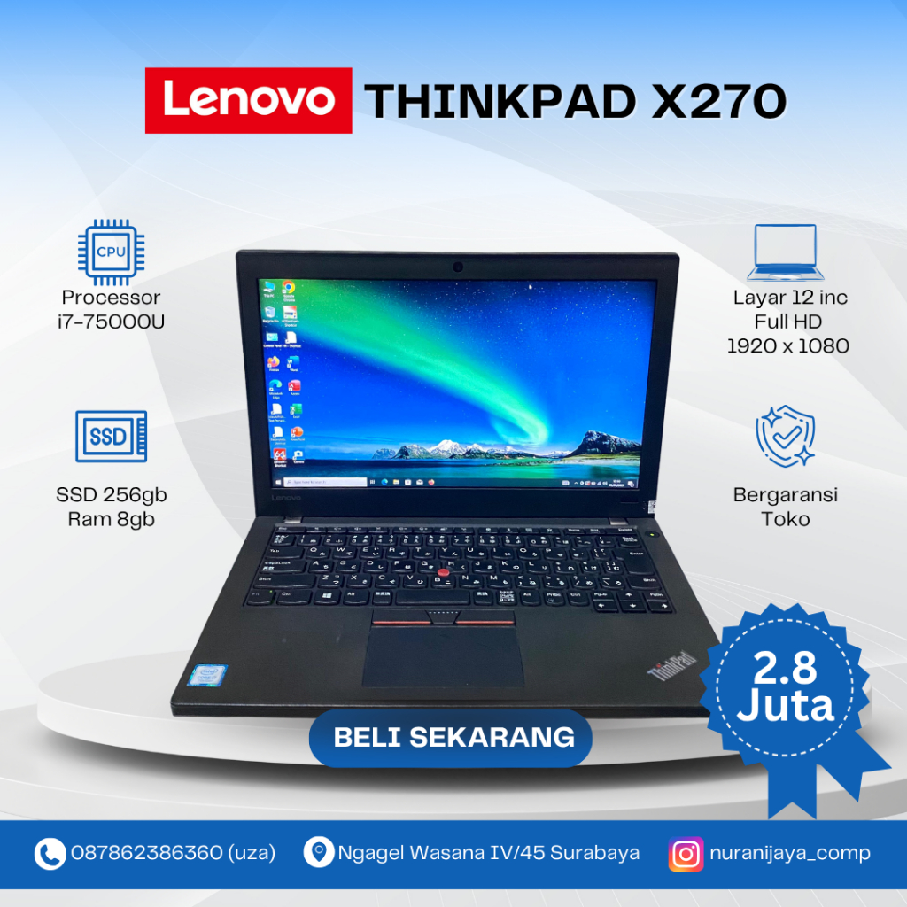Lenovo Thinkpad X270 Core i7 Generasi 7th