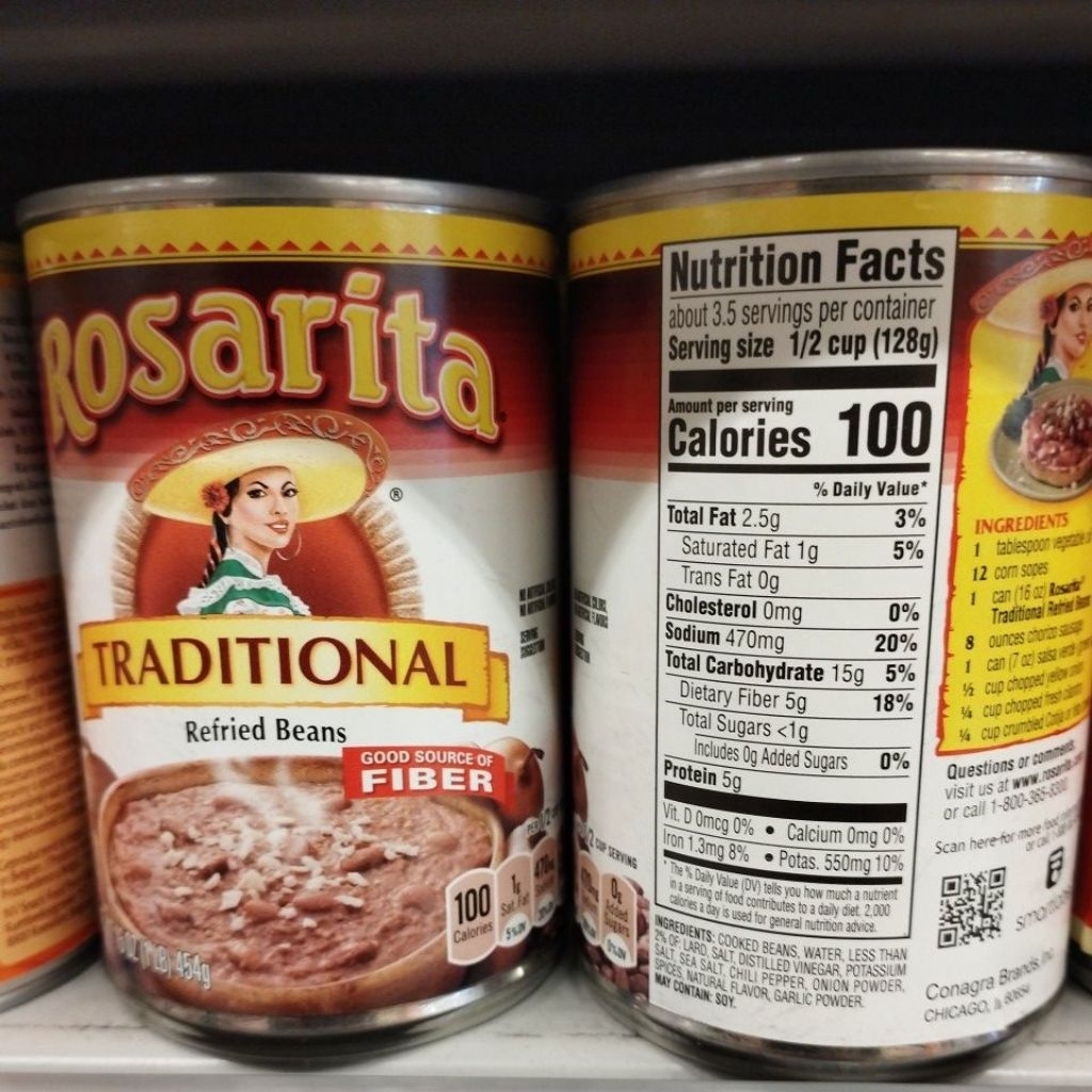 

rosarita traditional refried beans 454gr