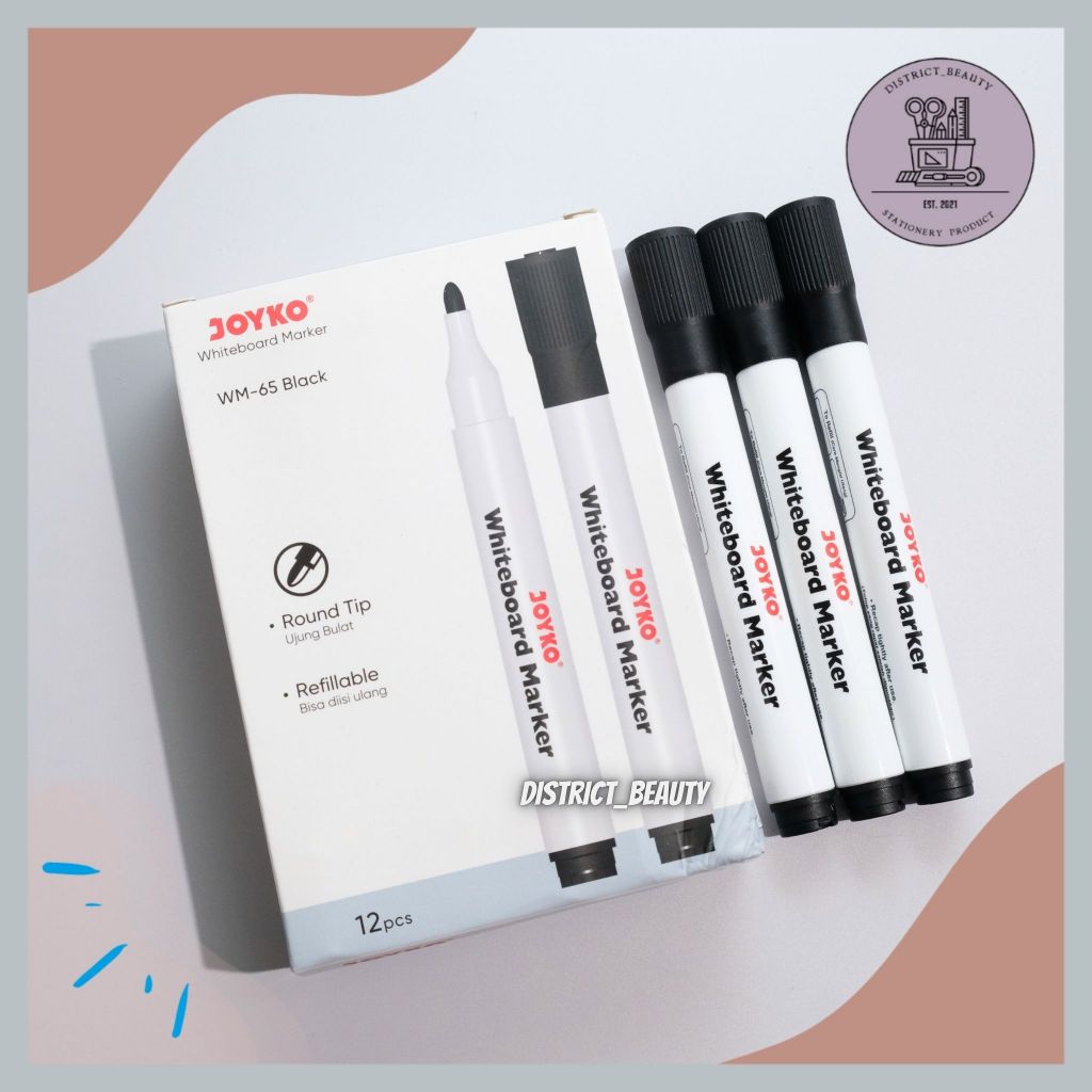 

SPIDOL PAPAN TULIS WHITE BOARD JOYKO WARNA HITAM BLACK COLOR WM-65 SPIDOL BISA DIHAPUS SPIDOL PAPAN TULIS PUTIH WARNA HITAM
