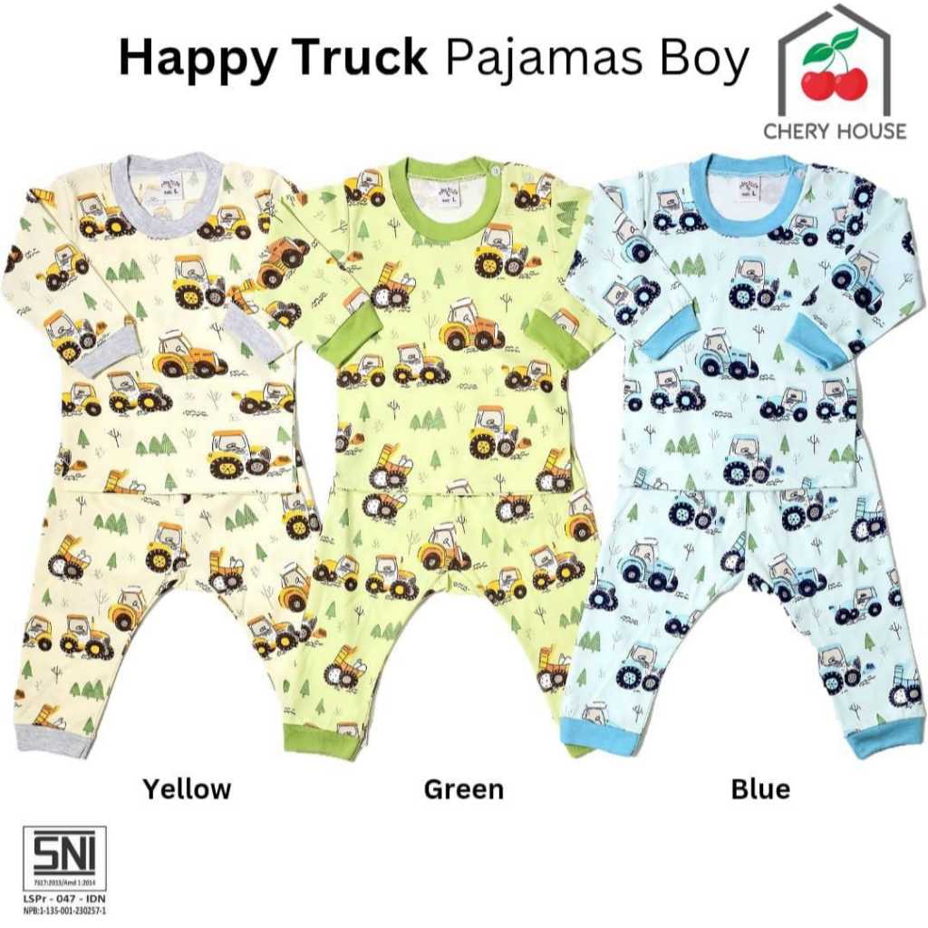 Piyama baju tidur anak cherry house cowok / Piyama anak cowok 6 bulan - 7 tahun / baju rumahan anak 