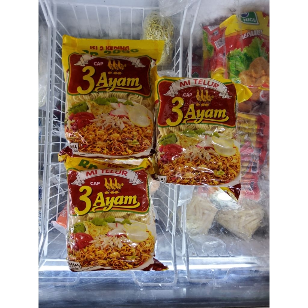 

PAKET BUNDLING 3 PCS MI TELUR CAP 3 AYAM, Mie kering, Mie keriting Noodles