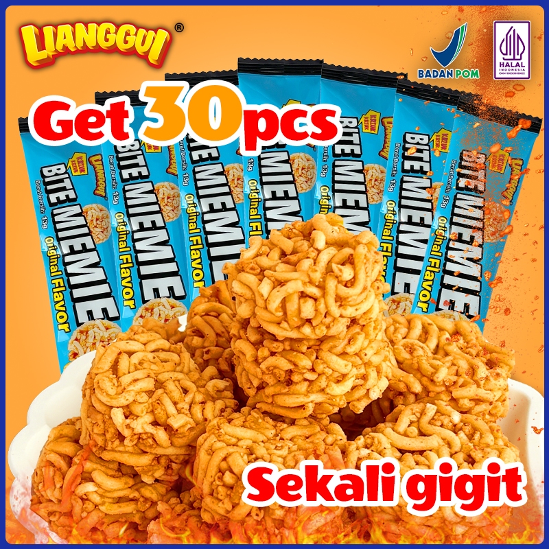 

30Pcs Lianggui Bite Miemie Box Camilan Enak untuk Anak Sekolah Snack Renyah Praktis Cocok untuk