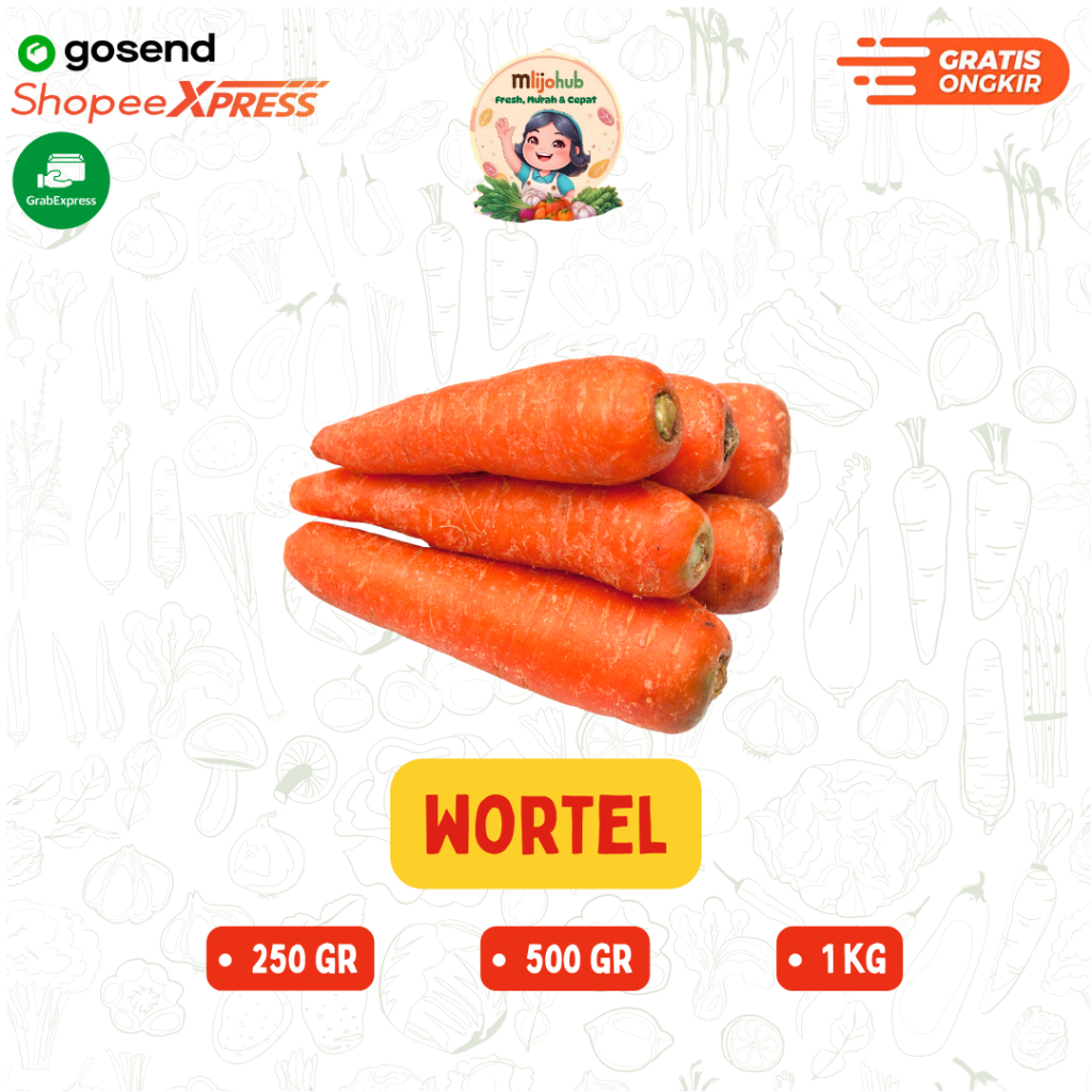 

Wortel - Pengiriman Instan - Fresh Mlijohub Malang