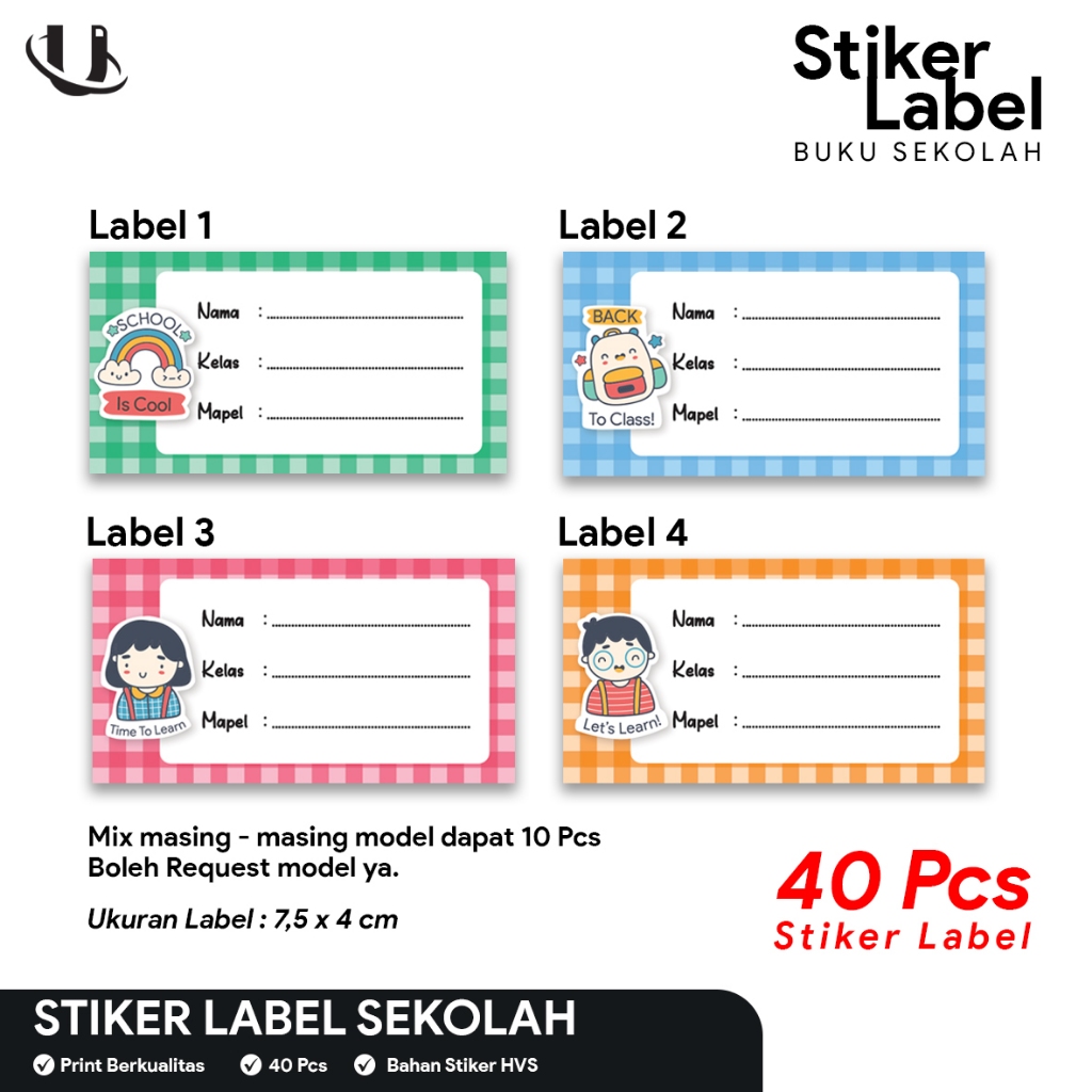 

Stiker Label Sekolah, Label Buku Pelajaran