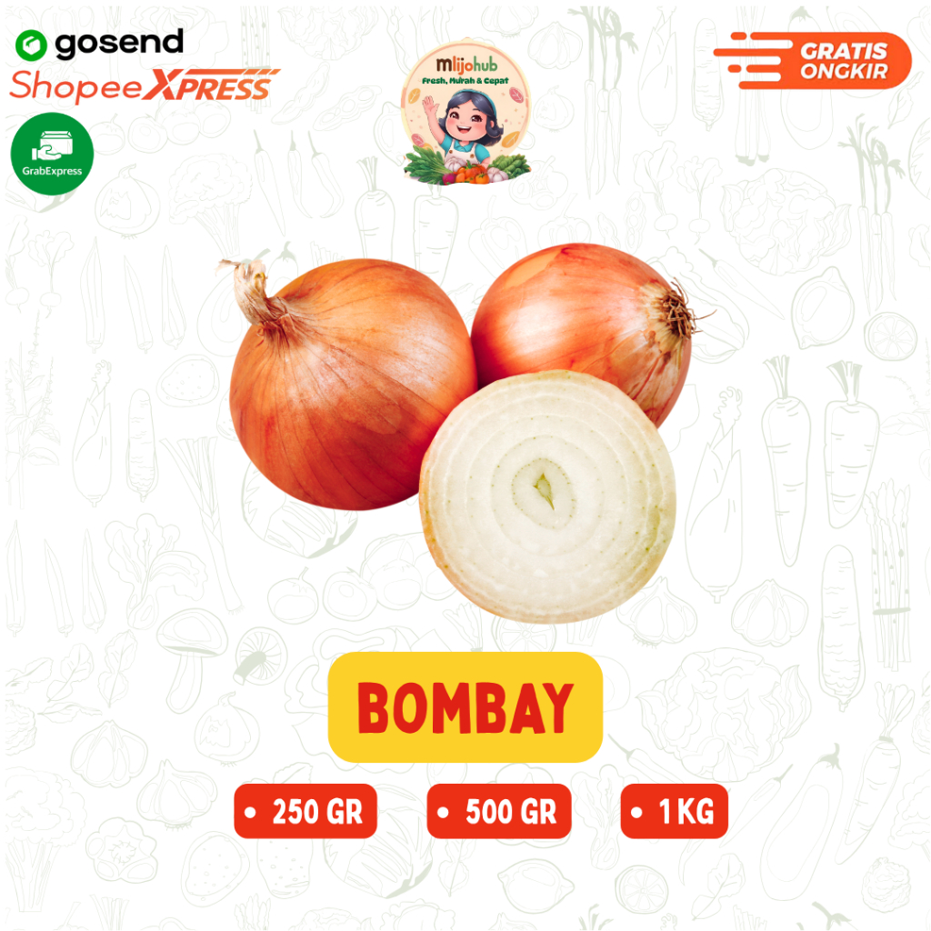 

Bawang Bombay - Pengiriman Instan - Fresh Mlijohub Malang