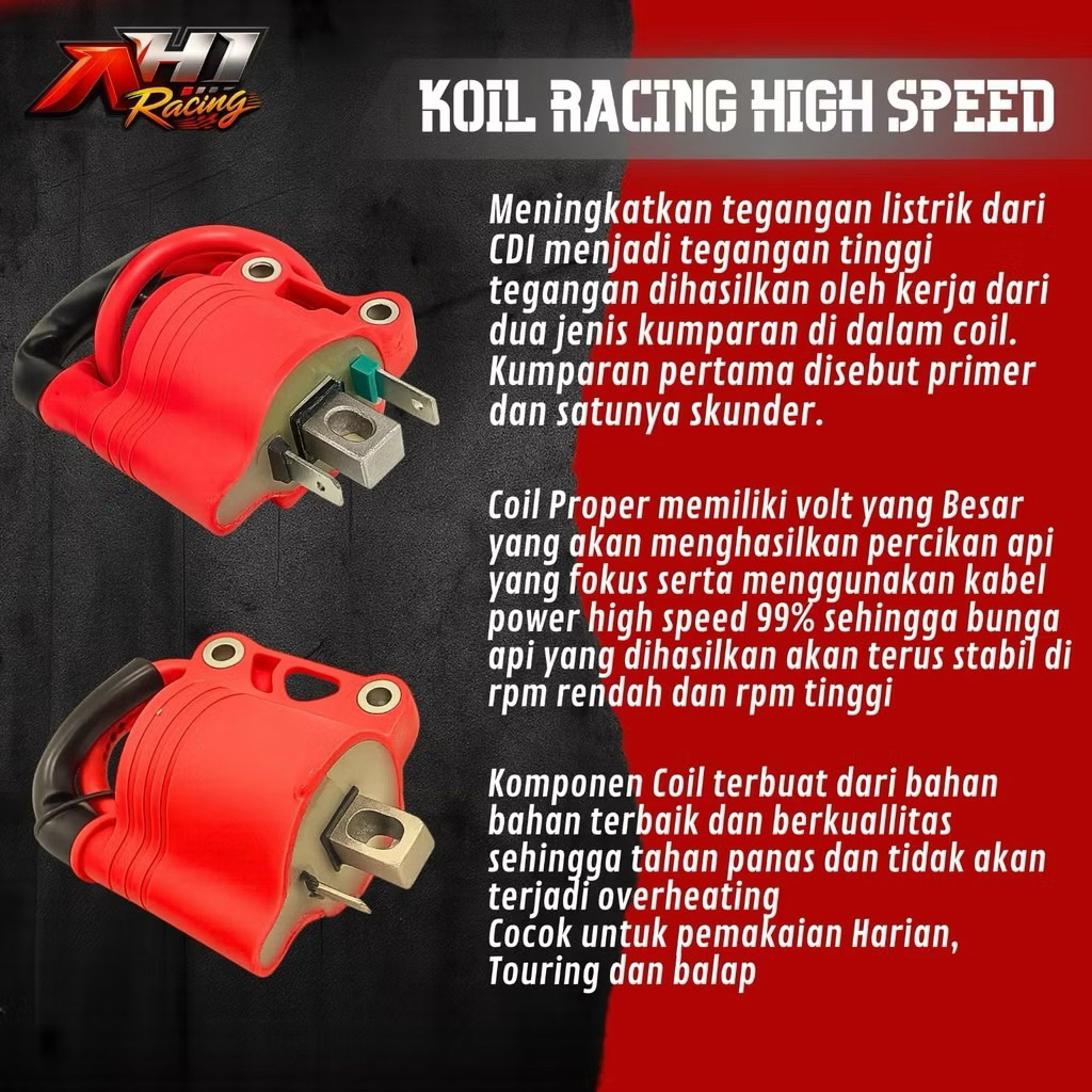 PENGAPIAN KUIL COIL KOIL AH1 RACING UNTUK SEMUA MOTOR KARBU SATRIA FU NINJA R RR SS BEAT SCOOPY SUPR