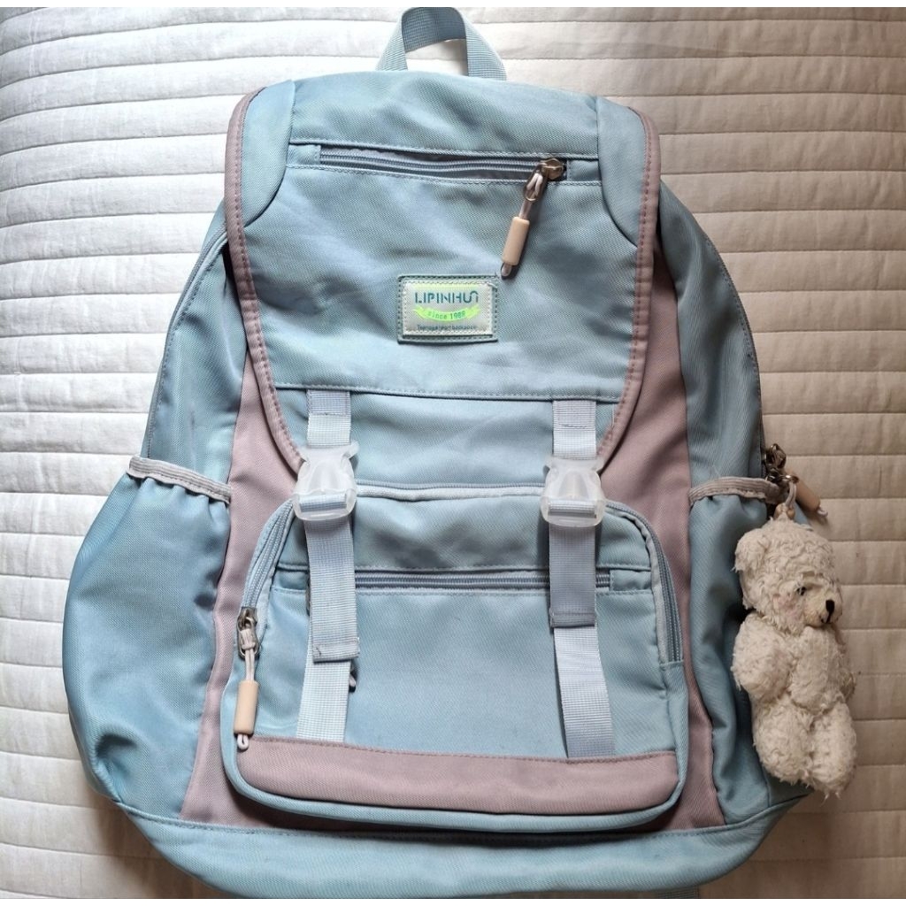 tas sekolah backpack blue pastel