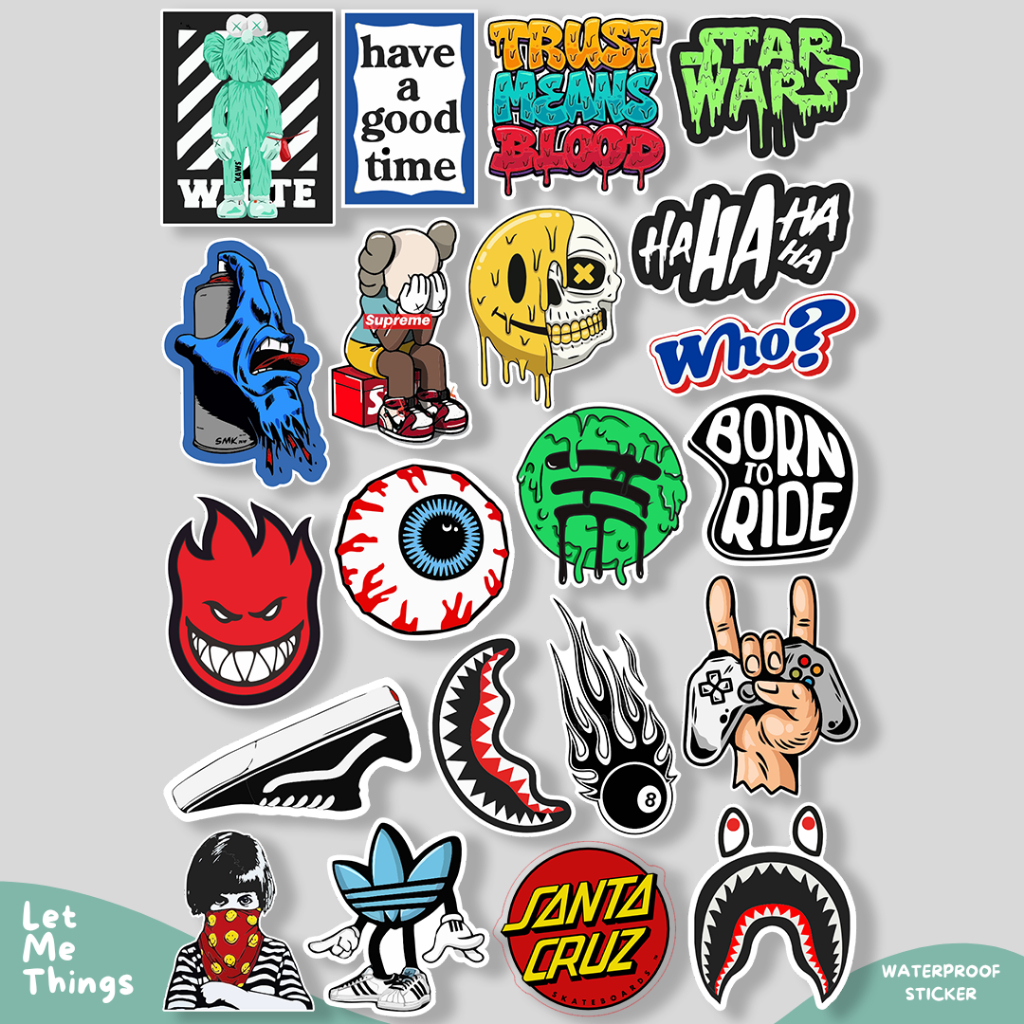 

Sticker pack BRAND HYPEBEAST for helm laptop case hp lemari cermin scrapbook