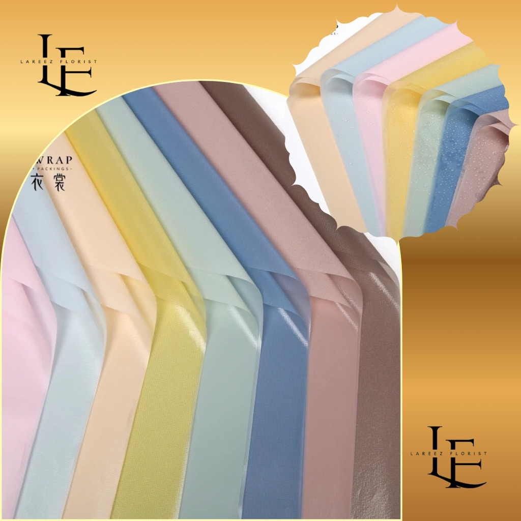 

[1 PACK/ 15 LEMBAR] Flower Wrapping Paper Korean Solid Pastel Glitter Silver Shiny Glow Semi Transparant Cellophane Waterproof Kertas Bungkus Pembungkus Bouquet Bucket Bunga Ala Korea Blink Meling Anti Air