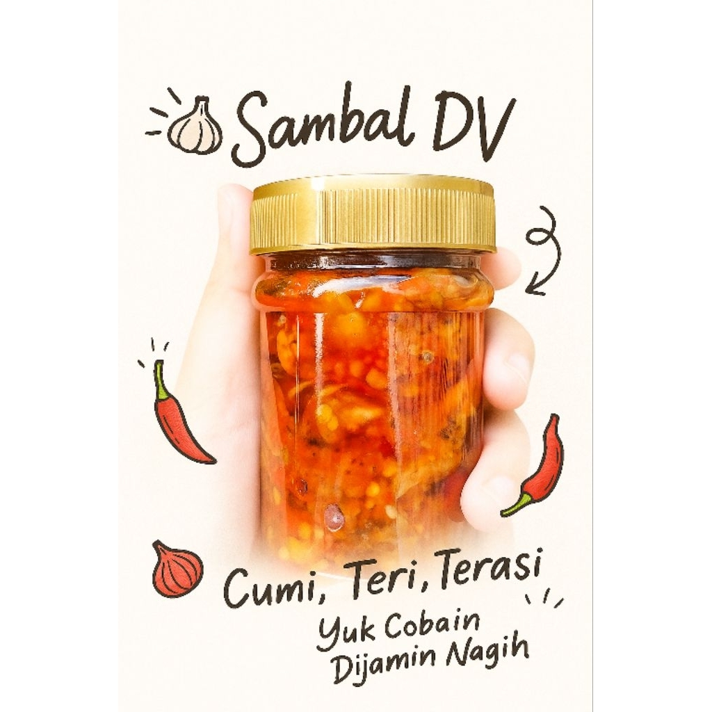 

Sambal DV - 160gr Sambal Cumi/Teri Biasa/Teri Medan