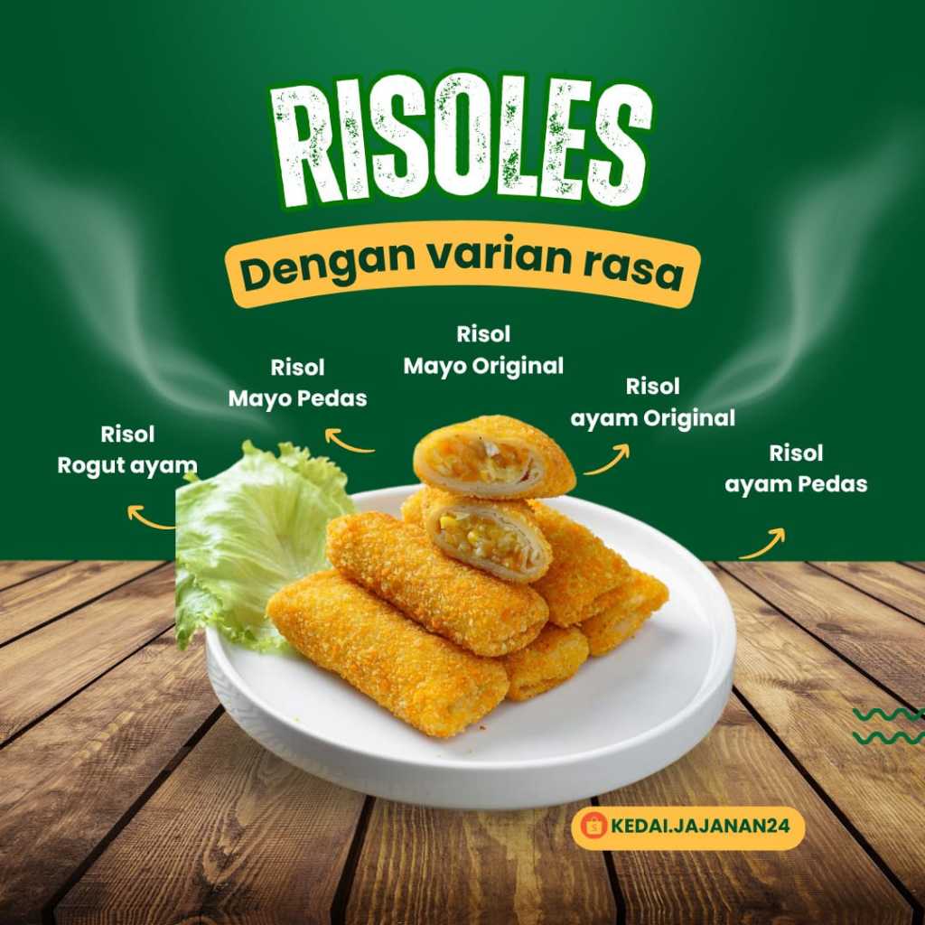 

[PROMO] [FROZEN FOOD] RISOLES frozen dengan berbagai macam isian ,enak dan bersih isi 5pcs