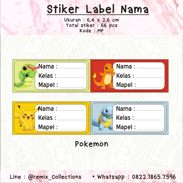 

[56 pcs] Stiker Label Mapel / Mata Pelajaran / Stiker Buku