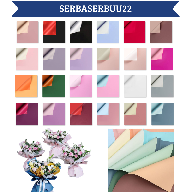

Flower Wrapping Paper Dua Warna Pastel Polos Kertas Buket Bunga Bi Color Cellophane KB021 SS22