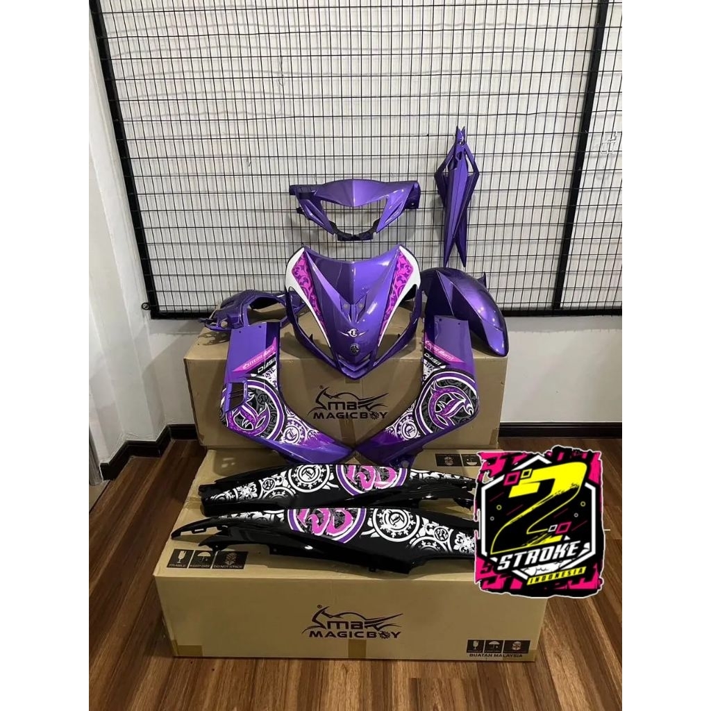 COVER BODY HALUS FULLSET YAMAHA JUPITER MX LAMA BODI SET JUPITER MX OLD CUSTOM STRIPING WARNA HITAM 