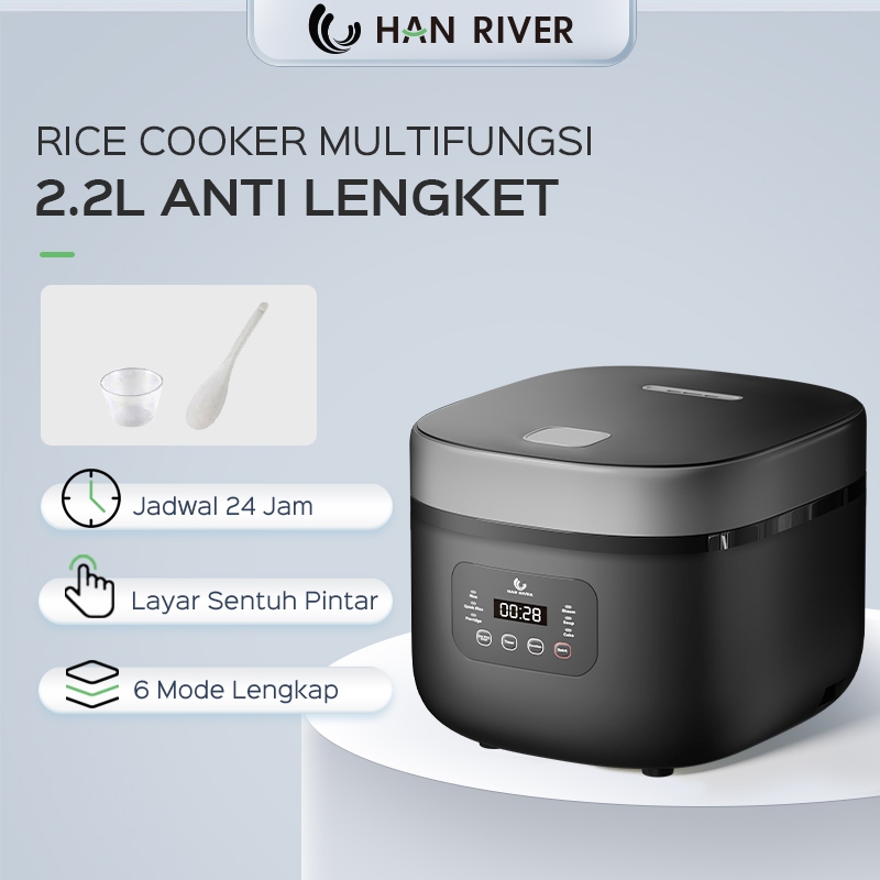 HAN RIVER Rice Cooker 2.2L Magic Com 6 Mode Masak/Anti Lengket Smart Touch Penanak Nasi Multifungsi