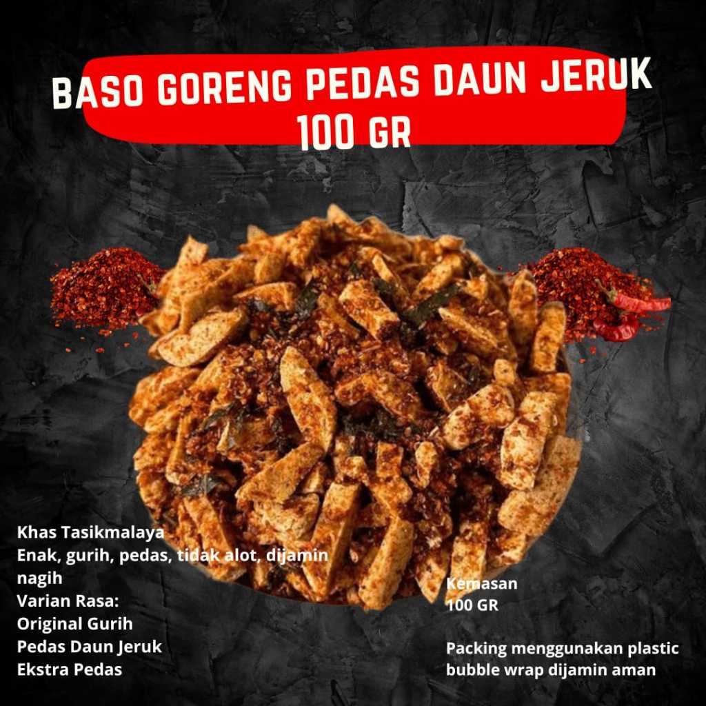 

BASO GORENG KERING 100 GR, PEDAS DAUN JERUK, ENAK, GURIH, PEDAS NAGIH TIDAK A LOT