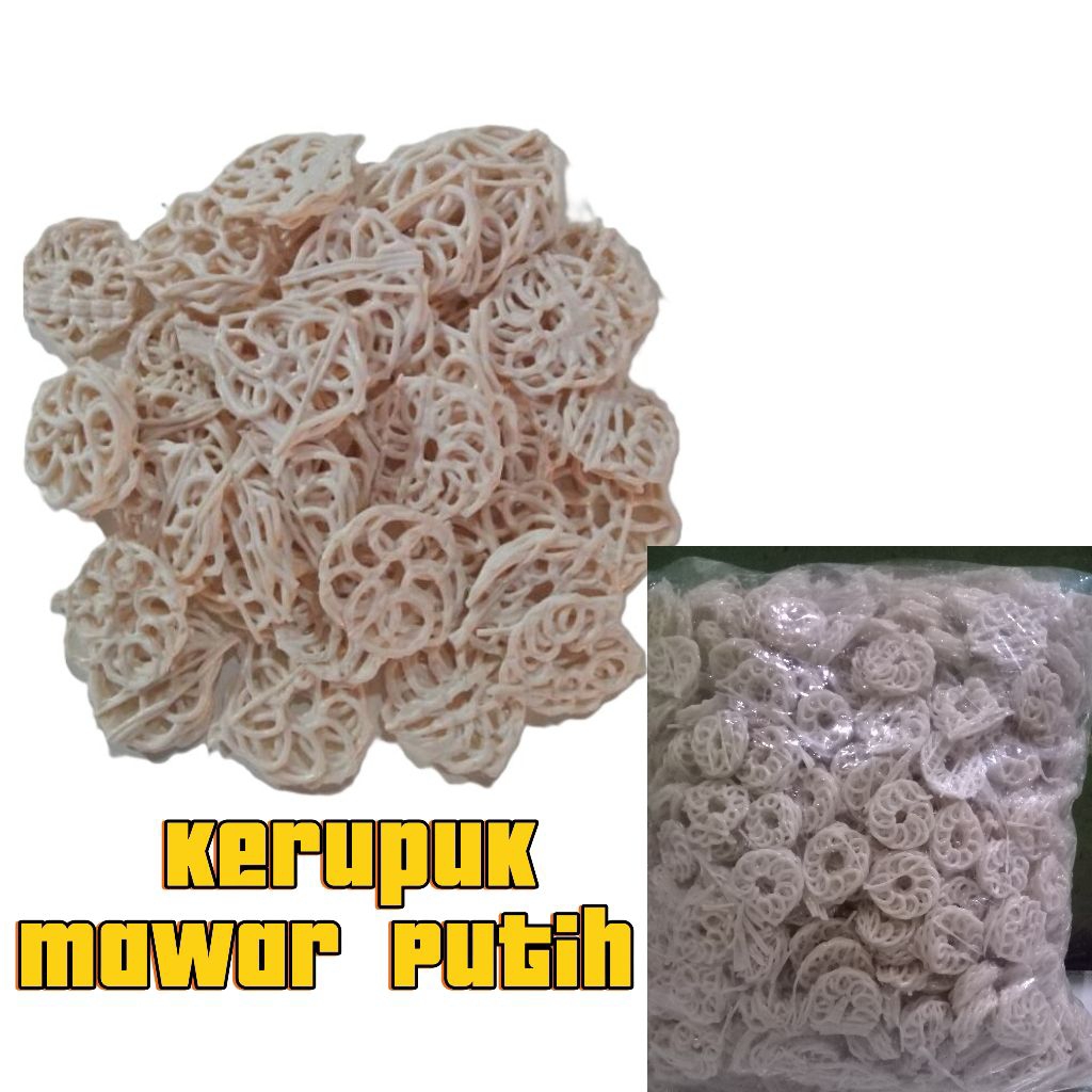 

kerupuk mentah mawar putih 1Kg