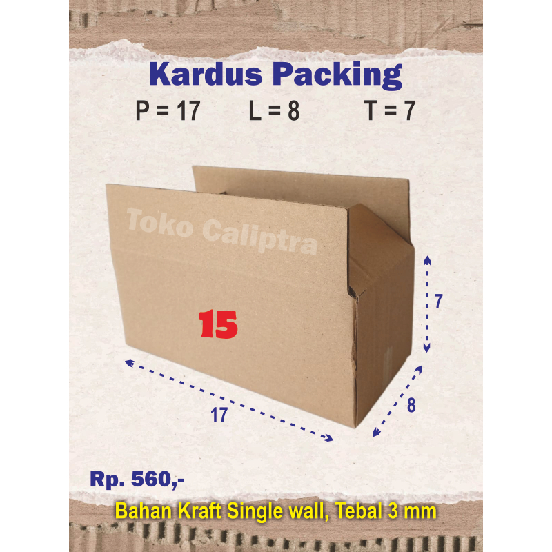 

Kardus Packing 15 PLT (17 x 8 x 7) Cm