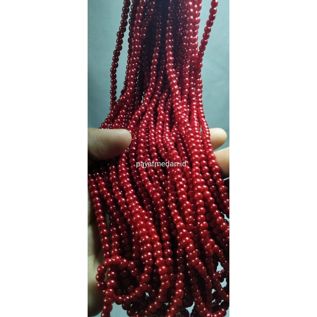 Payet Mutiara sintetis ukuran 4mm mote berat