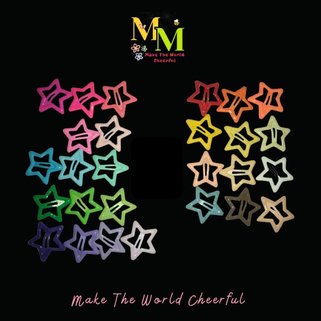 Jepit Rambut Bintang Warna-Warni Pastel Bold Viral