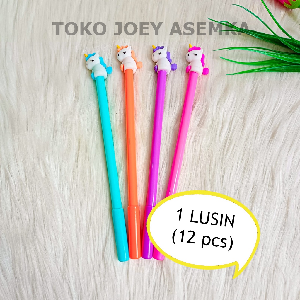 

(12 PCS) PEN UNICORN DUDUK PULPEN PENA BOLPEN KUDA PONI TINTA GEL ALAT TULIS LUCU FANCY UNIK