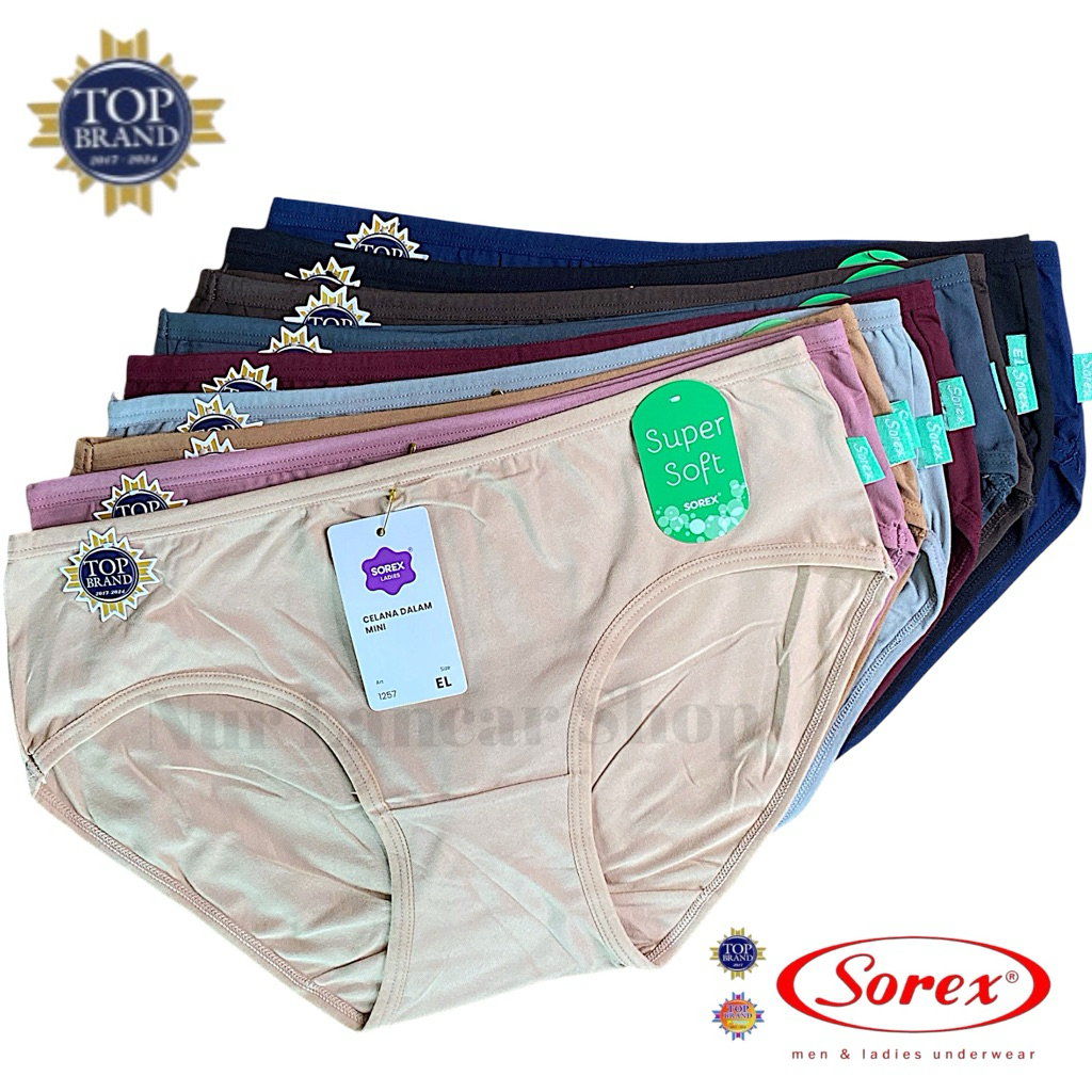 (3pcs) Cd Sorex 1257 super soft model midi - celana dalam wanita dewasa warna polos karet pinggang k
