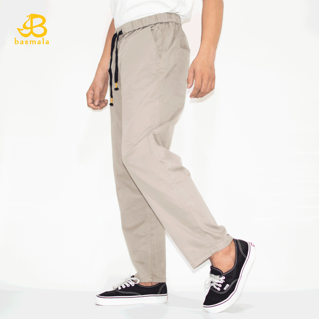 BASMALA - Celana Panjang Pria Polos Celana Sirwal Pria Premium Celana Cingkrang Dewasa Celana Chinos