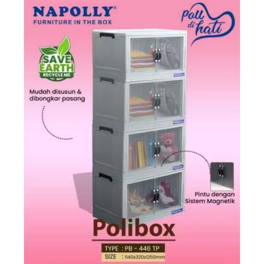 LEMARI 4 TINGKAT NAPOLY/LOCKER BOX POLYBOX NAPOLY