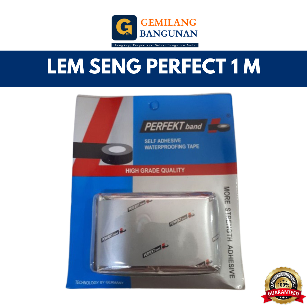 Lem Seng PERFECT 1 METER / Lem Seng Anti Bocor PERFEKT / Lem Seng / Lem Tambalan Seng Genteng 1 Mete