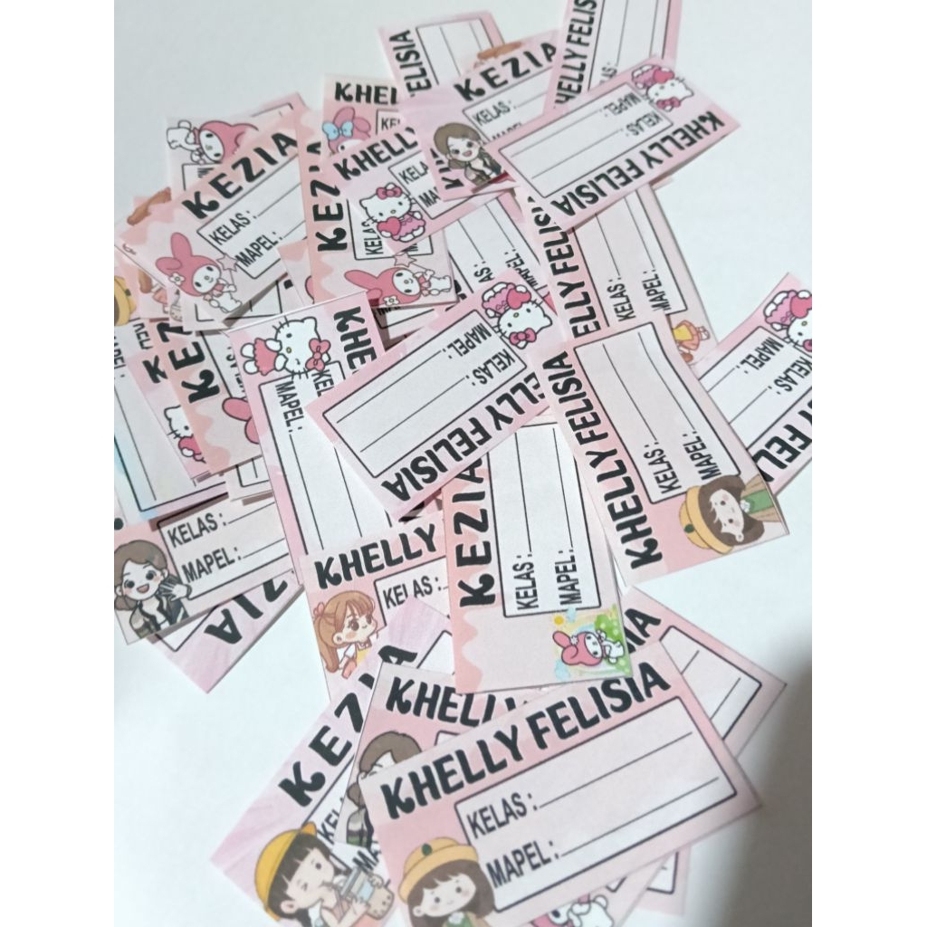 

STICKER NAMA/STICKER BUKU /COSTUM MOTIF