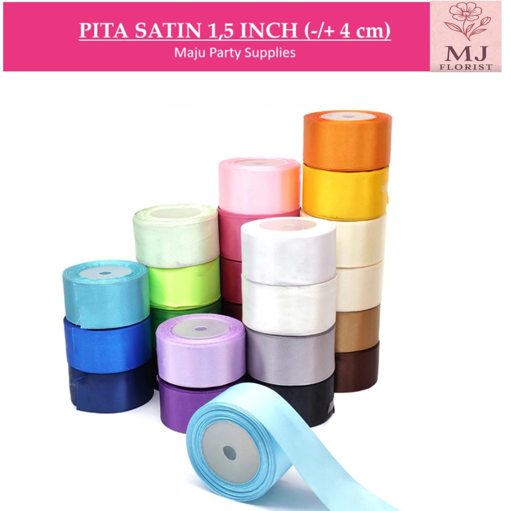 

Pita Satin 1,5 inci ( -/+4 cm) / Pita Satin Kualitas Premium