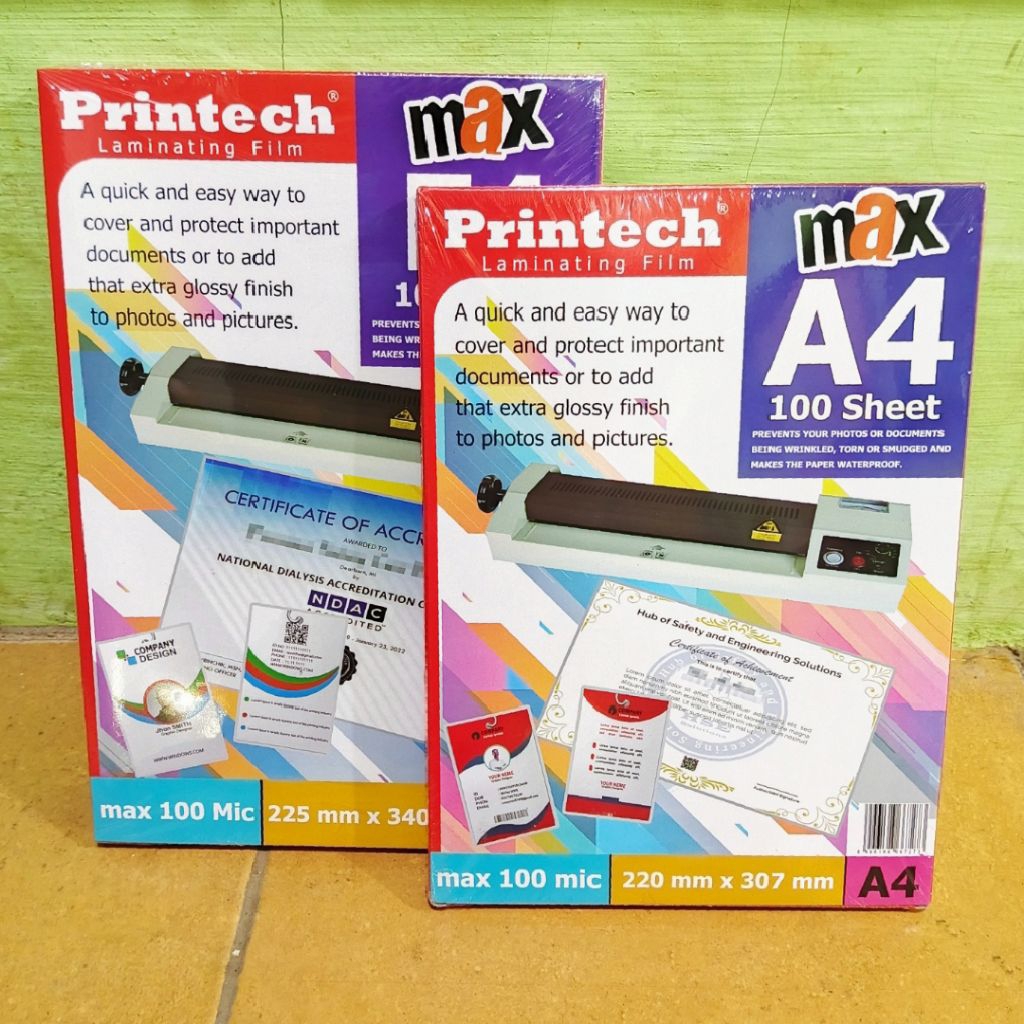

1 Pak Plastik Laminating A4/F4 100 Micron Isi 100 Lembar PRINTECH