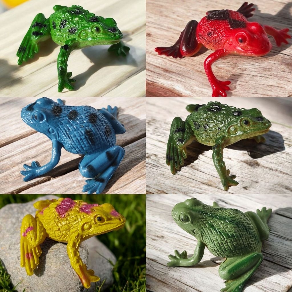 Mainan Miniatur Figure Katak Kodok Karet Prank Frog Toys Hewan Reptil Amfibi