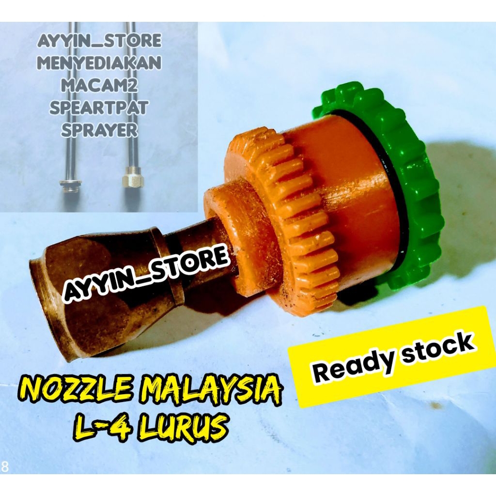 Nozzle sprayer Malaysia lubang 4 lurus,cover merah & hijau