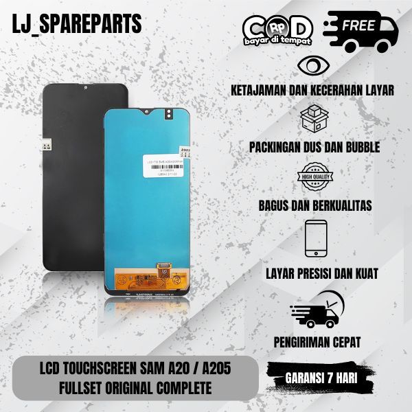 LCD TOUCHSCREEN SAMSUNG A20 / A205 FULLSET COMPLETE ORIGINAL 100%