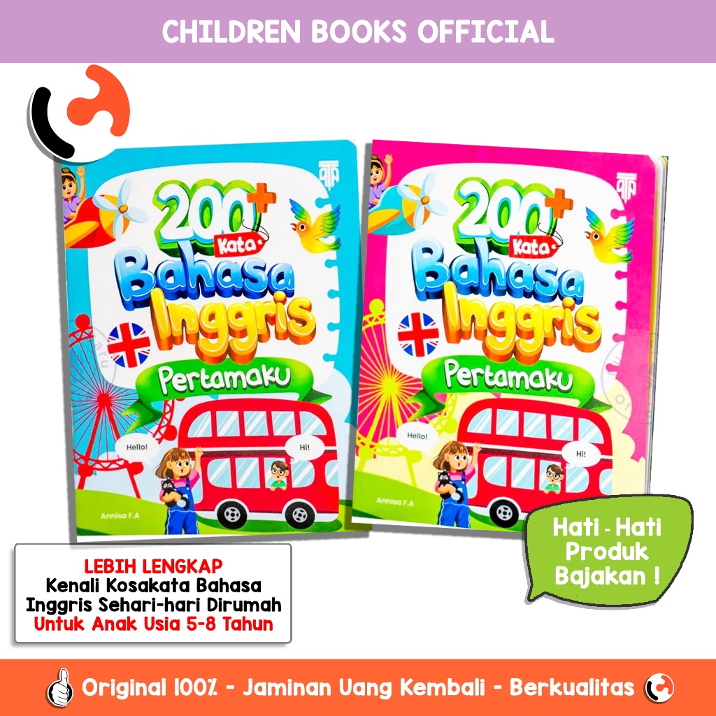 Buku Bahasa Inggris Anak 200 Kata Bahasa Inggris Pertamaku untuk Anak TK - SD