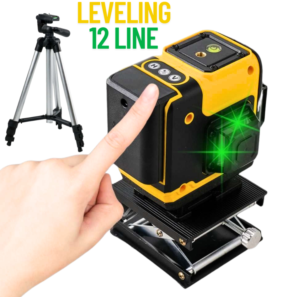 MALL Taffware Laser Level tukang bangunan 12 line keramik plafon + Tripod Self Leveling precision