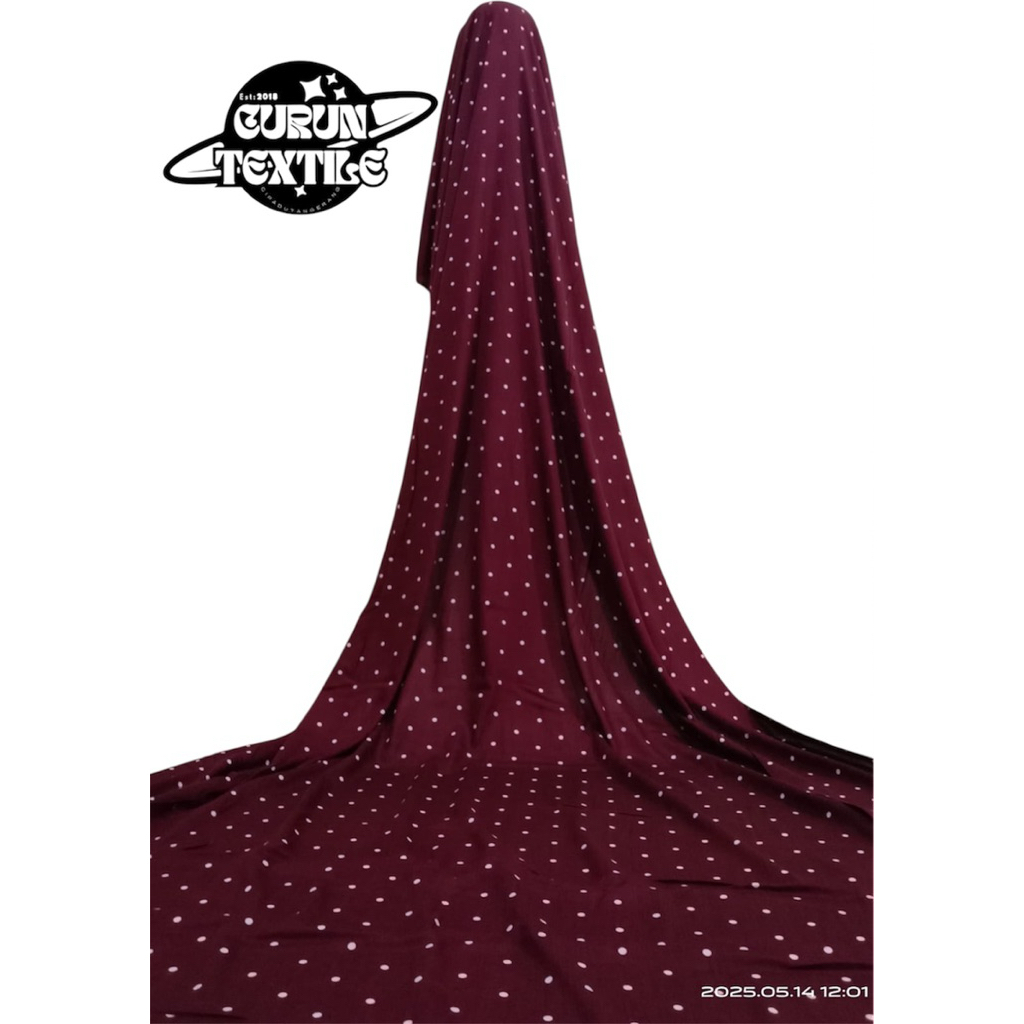 bahan katun rayon premium motif polkadot/rayon viscose/rayon geulis/harga per 50cm
