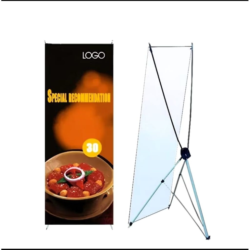 Rangka x banner 60 x 160 cm Tiang terbuat dari besi
