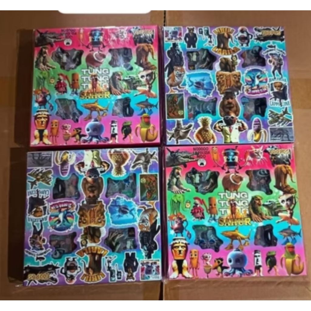 

100 LEMBAR STIKER KARTUN ANOMALI TUNG TUNG SAHUR/SUNRIO/MOMO LUCU ANTI AIR DEKORASI HANDBOOK