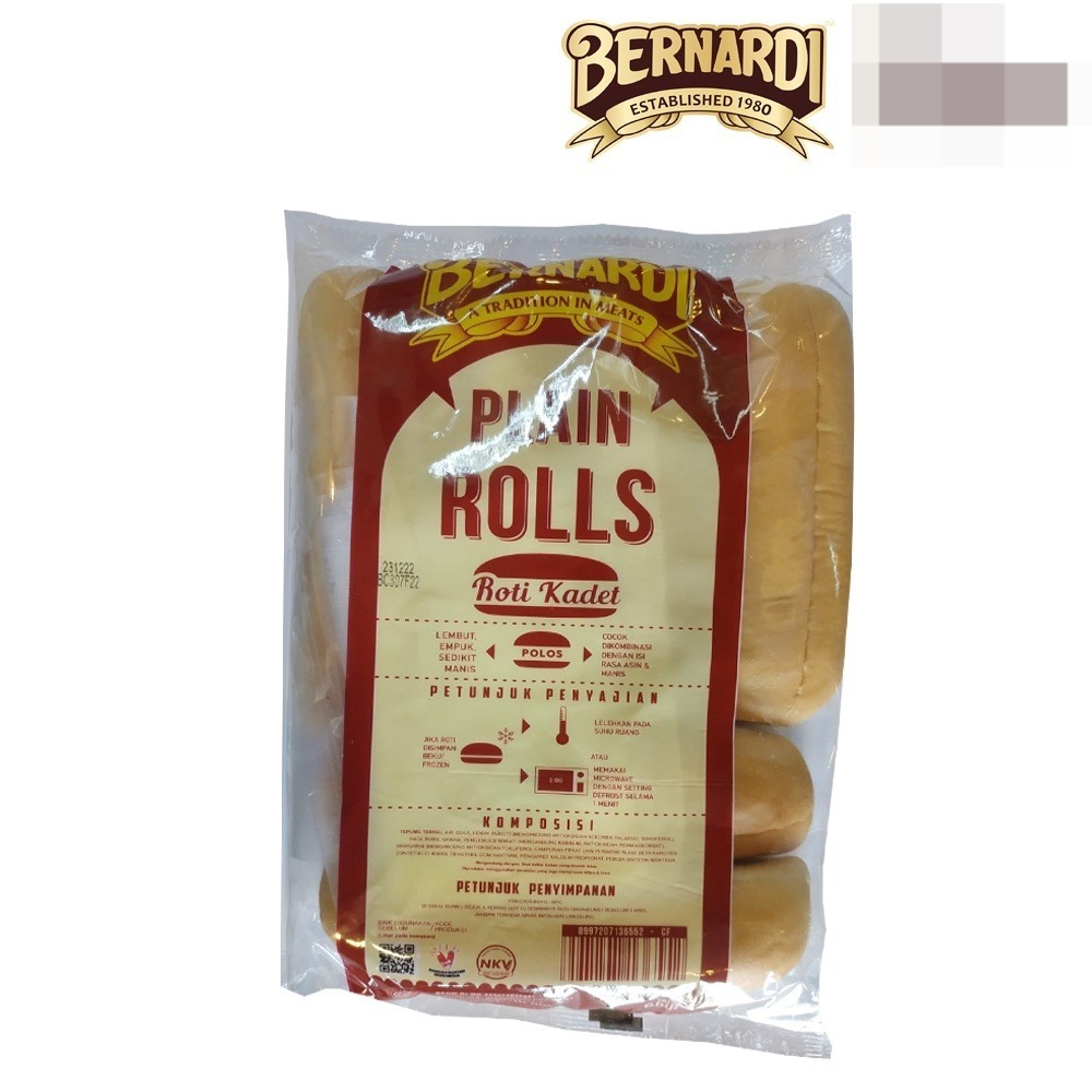

BERNARDI PLAIN ROLLS (ROTI KADET) ISI 6PCS, INSTAN KURIR ONLY