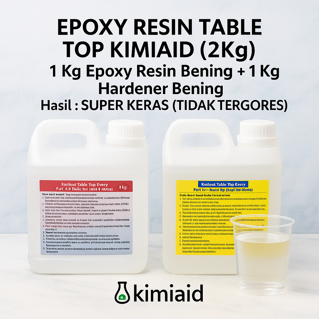 Epoxy Resin Table Top - 2 Kg - Epoxy Resin Clear - Resin Meja -  Sticker Timbul - Glanzer