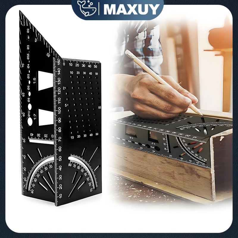 

Penggaris siku tukang mitre 3D Penggaris marking Line 3D ALUMINIUM Speed Square Siku Penggaris Kayu 3D Mitre Angle
