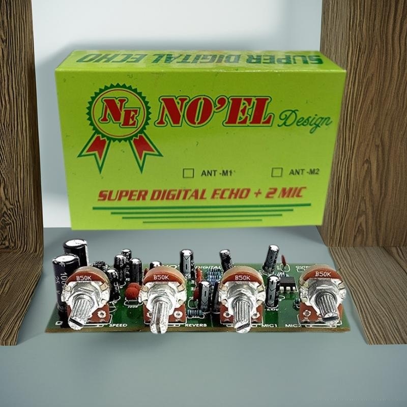 Kit Super Digital Echo + 2 Mic 4 Potensio IC JRC4558 PT2399 SERI NOEL