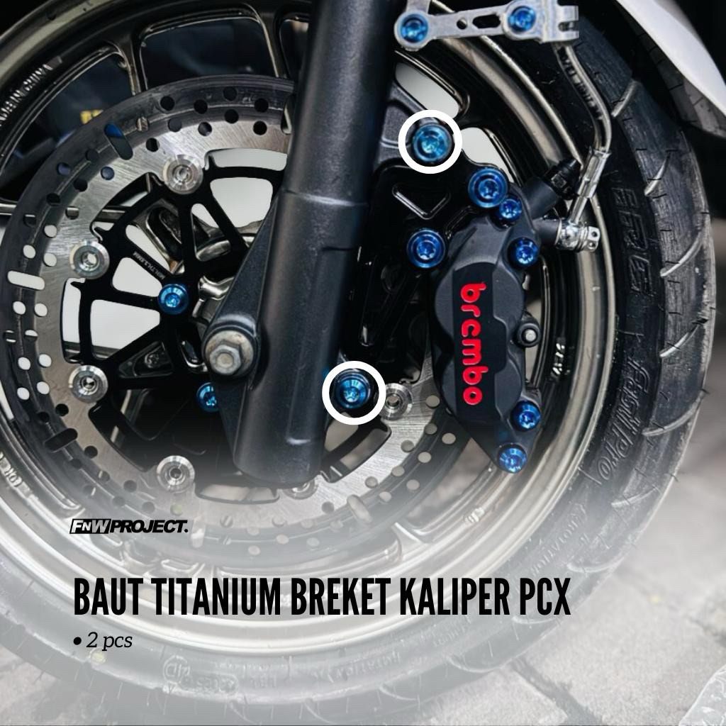 BAUT TITANIUM BREKET KALIPER HONDA PCX BEAT VARIO