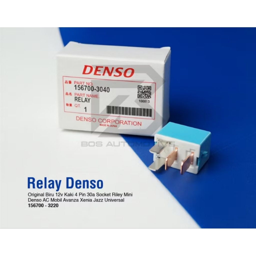 Relay Denso Original Biru 12v Kaki 4 Pin 30a Socket Riley Mini Denso AC Mobil Avanza Xenia Jazz Univ