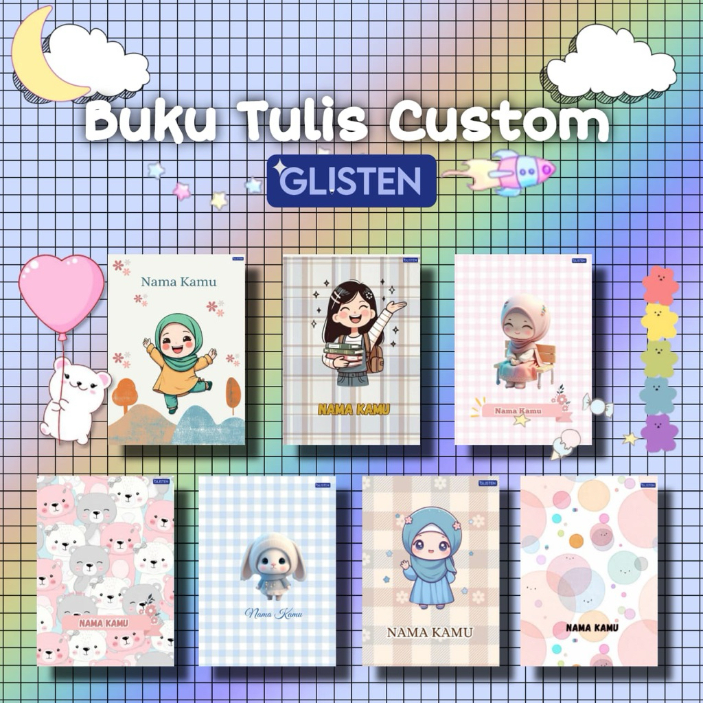 

GLISTEN II BUKU TULIS COSTUME NAMA SENDIRI (32,35 Lembar) II BUKU AESTETIC