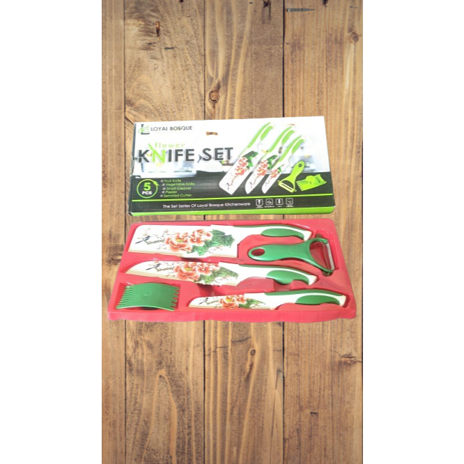 Pisau set dapur pisau dapur tajam loyal Bosque Flower Knife Set – 5 in 1
